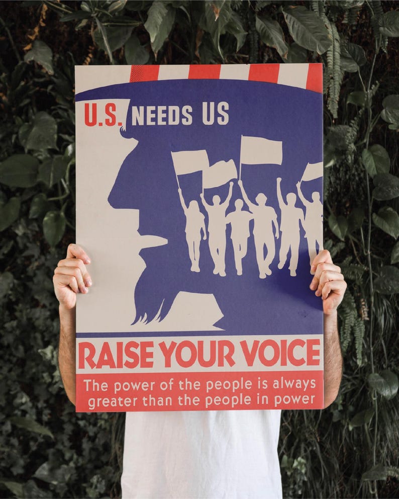 Protest Prints Anti-trump Protest Posters: WWII Style Political Art (digital Download ...