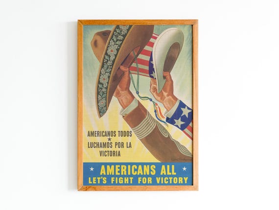 WWII Propaganda Poster: Americans All, Fight for Victory (digital