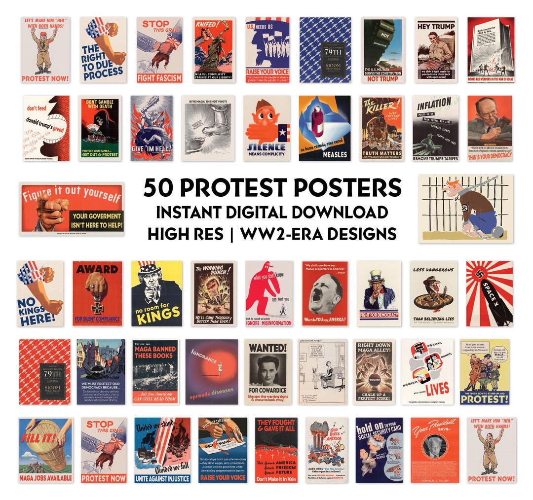 Protest Prints Anti-trump Protest Posters: WWII Style Political Art (digital Download ...