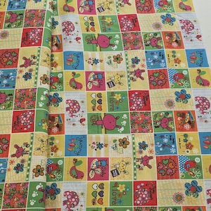 0,5m Stoff Meterware Baumwolle patchwork dapper collection kinder kinderstoff retro hasen bunt