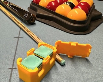 Pool Cue Chalk Holder – Holds Two Chalks, Snap Lid – Billiards Accessories