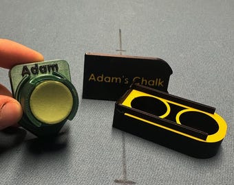 Personalised Taom Bundle - Magnetic Waistband Clip & Dual Chalk Case, Custom Name, Taom V10 Pool and Snooker Gift