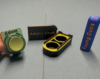Personalised Taom Player Bundle – Magnetic Clip, Dual Chalk Case & Cue Tip Protector, Custom Pool Gift