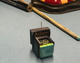 Custom Magnetic Pool Chalk Holder Clip - Personalised Chalk Holder For Pool Cue - Snooker & Billiards Accessory - Pool Player Gift