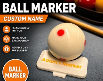 Personalised Snooker Ball Marker | Custom Name Pool Ball Spot Marker | Snooker Table Marker Tool | Billiards Gift