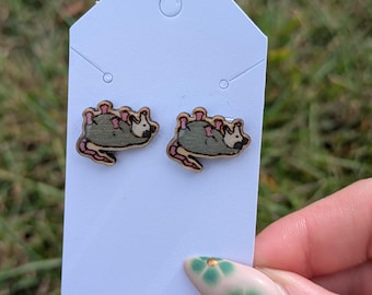 Playing Dead Opossum Earrings - Drama Queens of the Forest Floor