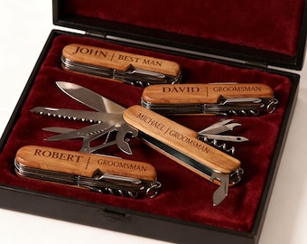 Personalized Carved wooden multi -tools -very suitable for daily carrying, customized wedding gifts, Multi-Tool Knife Groomsmen Gifts