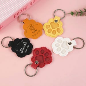 Pet Fur Memorial Keychain: Paw Keepsake Holder, Engraved Pet Loss Gift