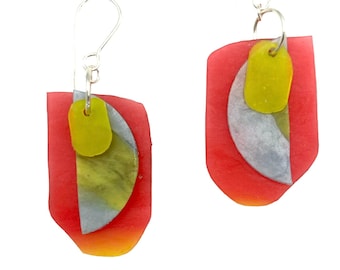 Earrings made from recycled plastic