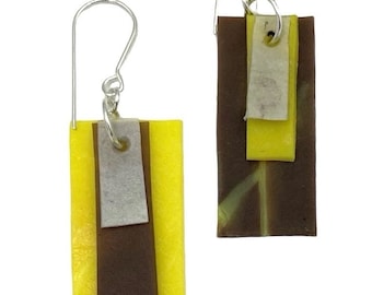 Earrings made from recycled plastic