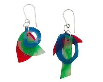 Earrings made from recycled plastic
