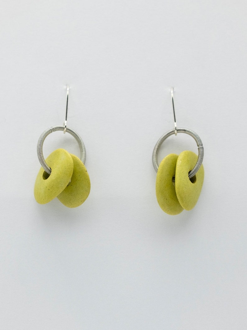 Ceramic earrings with piano wire available in 2 colours image 4