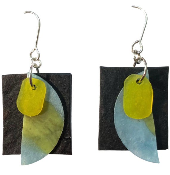 Earrings made from recycled plastic
