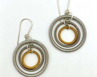 Piano wire earrings