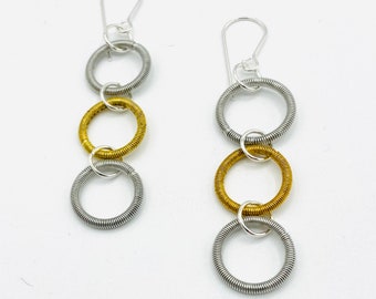 Piano wire earrings