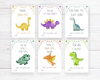 Dinosaur Valentine Cards for Classroom Valentines Cards, Kids Valentines Boy Valentines Preschool, Dinosaur Valentines for Class Valentines