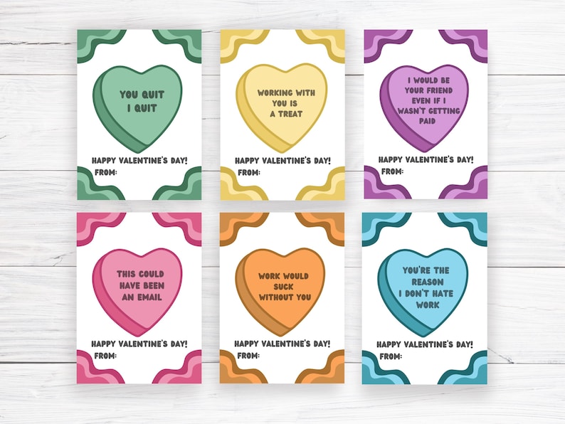 Funny Coworker Valentines, Workplace Valentine Cards, for Colleague ...