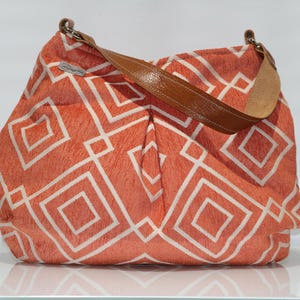 Hobo Bag - Orange and White