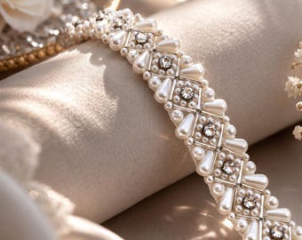 Pearl Beaded Wedding Dress Straps, Detachable Bridal Shoulder Straps