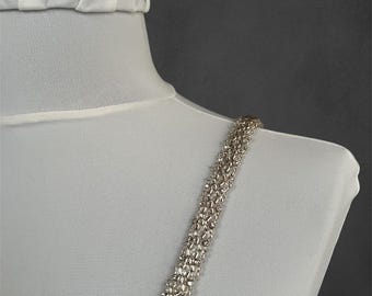 Crystal Pearl Bridal Straps, Detachable Wedding Dress Sleeves