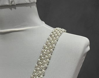 Handmade Beaded Wedding Dress Straps, Bridal Shoulder Accessories