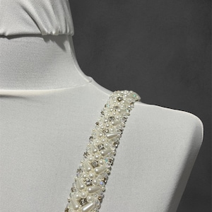 Wedding Dress Straps, Rhinestone Pearl Shoulder Strap, Detachable Straps, Bridal Straps, Wedding Dress Sleeves, Shoulder Straps, 25mm Wide
