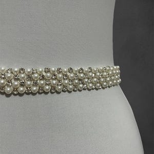 Bridal Belt, Handmade Wedding Belt, Wedding Sash, Beaded Wedding Belt, Wedding Dress, Bridal Waist Belt, Wedding Dress Belt, 1&quot; (2,5cm) Wide