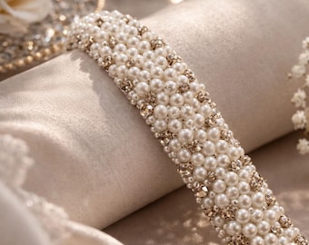 Beaded Pearl Bridal Straps, Detachable Wedding Dress Sleeves