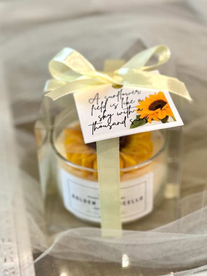 12 Soy Wax Sunflower Candles. 4 Oz Personalized Wedding or Bridal ...