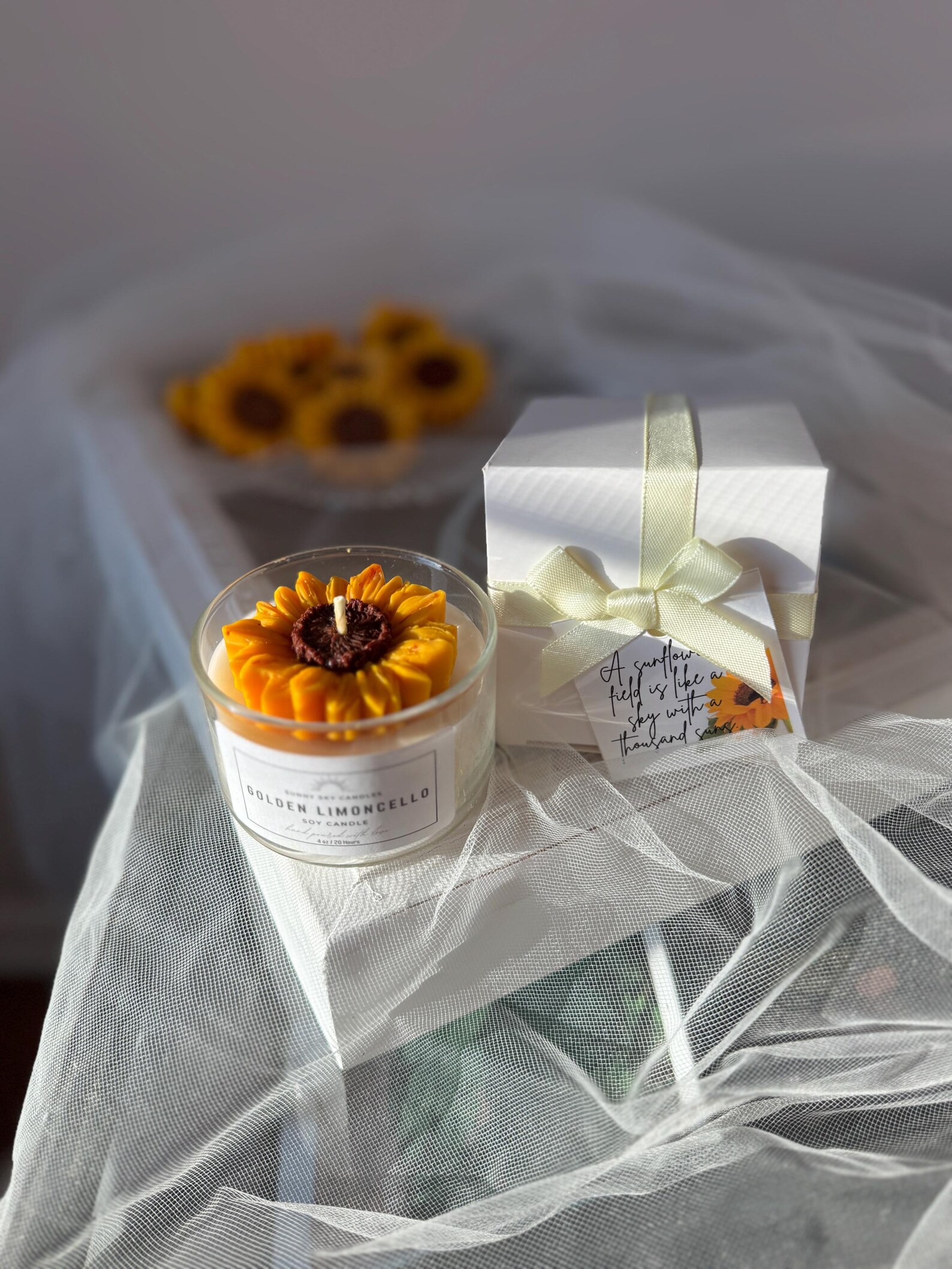 12 Soy Wax Sunflower Candles. 4 Oz Personalized Wedding or Bridal ...
