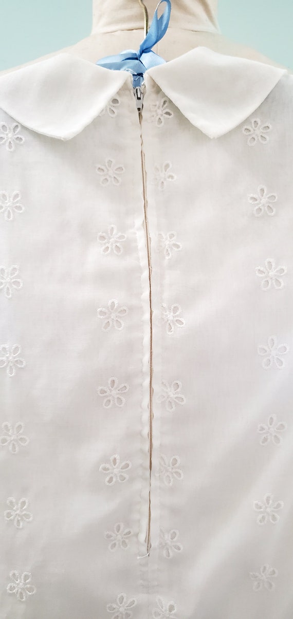 Vintage White Eyelet Cotton Girl's Dress - 1974 - image 2