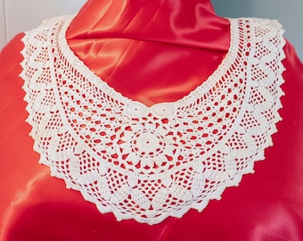 Ivory Cotton Crochet Lace Collar