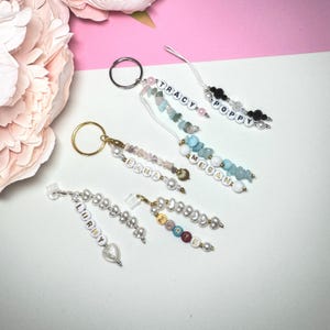 Custom Name Phone Charm Type C Dust Plug Keychain USB C Beaded Strap