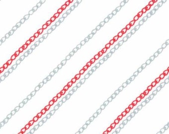 1 yard Sew Stitchy Redwork Needle chain stitch low volume cotton by Aneela Hoey for Moda 18546 12
