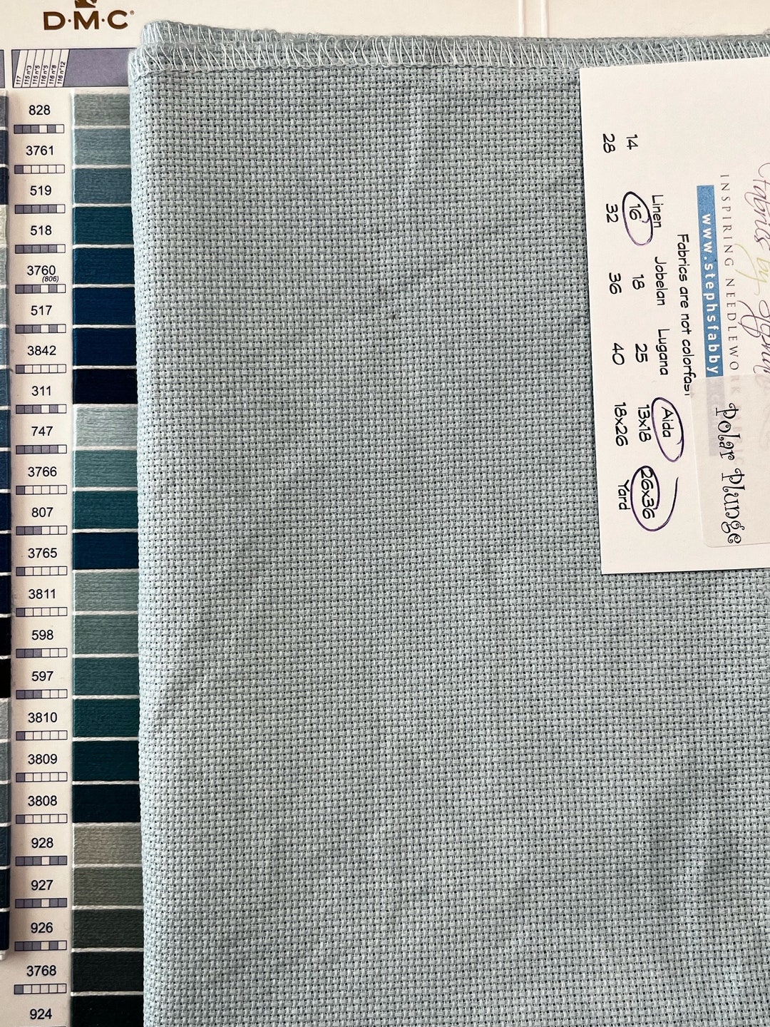 POLAR PLUNGE 16 18 Count Handdyed Aida Fat Eighth by Fabrics by