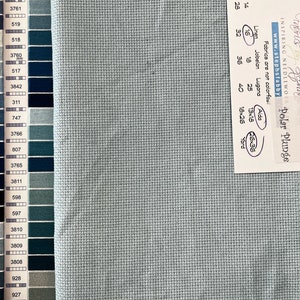 POLAR PLUNGE (16 - 18) count hand-dyed Aida fat eighth by Fabrics by Stephanie - cross stitch fabric -note color is more ice blue than image
