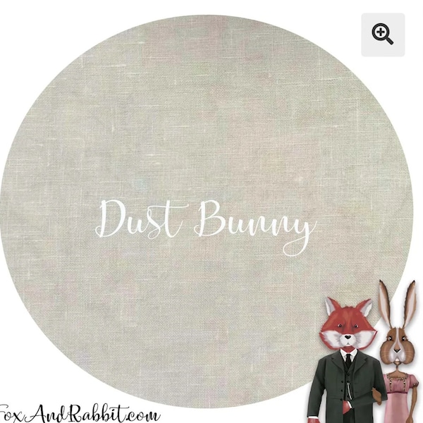 DUST BUNNY fat eighth 100% hand dyed Linen cross stitch fabric (28 - 32 - 36 - 40 count) by Fox and Rabbit - NEW color!!