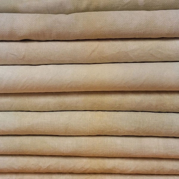 MOONSTONE premium hand dyed cross stitch fabric 100% Linen (28 - 32 -36- 40) count Fat Eighth by Fiber on a Whim