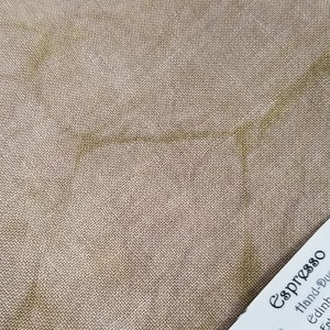 Tela de punto de cruz teñida a mano de primera calidad ESPRESSO, 100 % lino, 32, 36 y 40 hilos, Fat Eighth de Fiber on a Whim