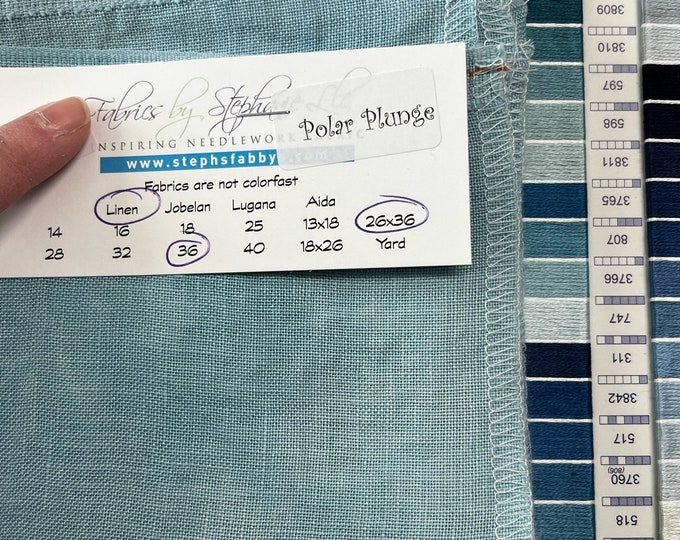 POLAR PLUNGE 32 36 40 Handdyed Linen Fat Eighth by Fabrics by