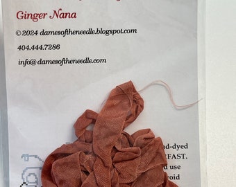 Crinkle Ribbon GINGER NANA by DAMES of the Needle - From the Cauldron - hand dyed 2 yards