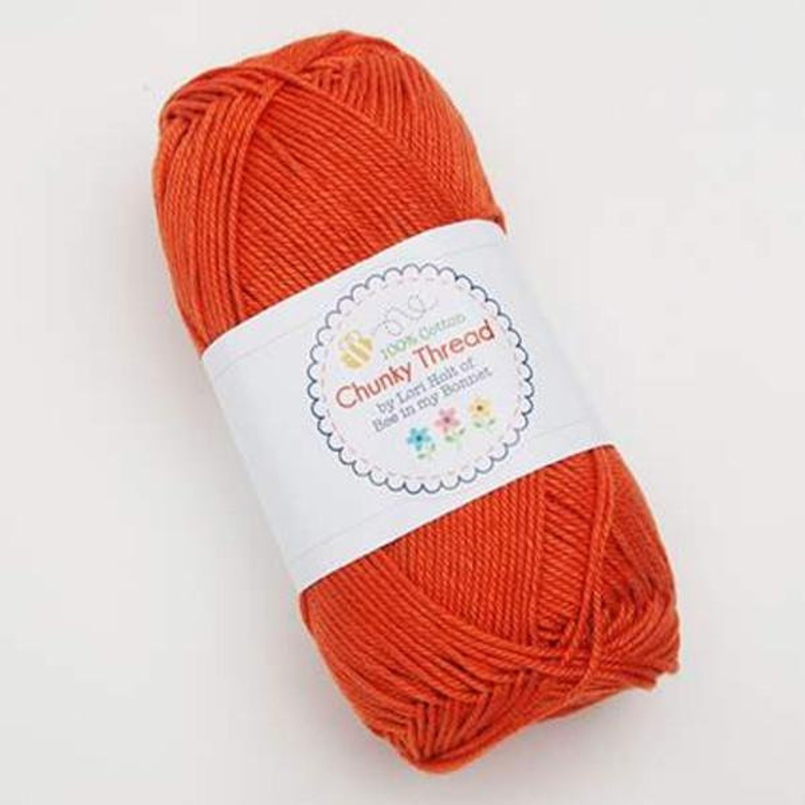 AUTUMN orange CHUNKY tHREAD cotton yarn by Lori Holt for RIley Etsy