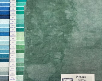 PISTACHIO premium hand dyed cross stitch fabric (32 - 36 - 40) linen Fat Eighth by Fiber on a Whim