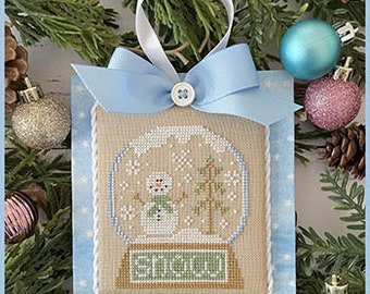 SNOW GLOBE counted cross stitch pattern Country Cottage Needleworks - Pastel collection