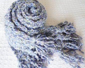 Lavender Fields Purple Crocheted Scarf with Fringe By Distinctly Daisy