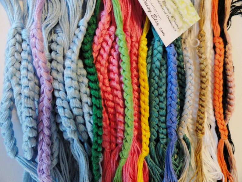 Crocheted Cancer Awareness Color Bracelet Custom colors School team colors image 5