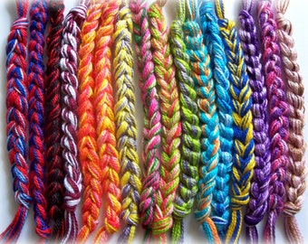 Crocheted Friendship Bracelet Pride Rainbow School Sports Cancer Awareness Wristband Fundraiser Cotton Custom Colors By Distinctly Daisy