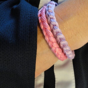 Crocheted Cancer Awareness Color Bracelet Custom colors School team colors image 4