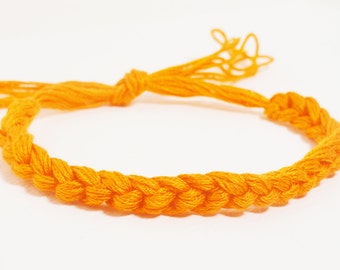 10 Orange Animal Cruelty Awareness Bracelets Crocheted Color Bracelet  - Qty 10 Custom colors Bulk