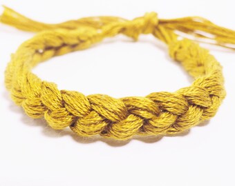 10 Gold Bracelets Crocheted Child Cancer Awareness Color Bracelet  - Qty 10 Bulk